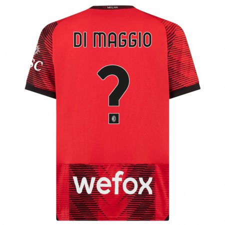Kandiny Kinder Simone Di Maggio #0 Rot Schwarz Heimtrikot Trikot 2023/24 T-Shirt