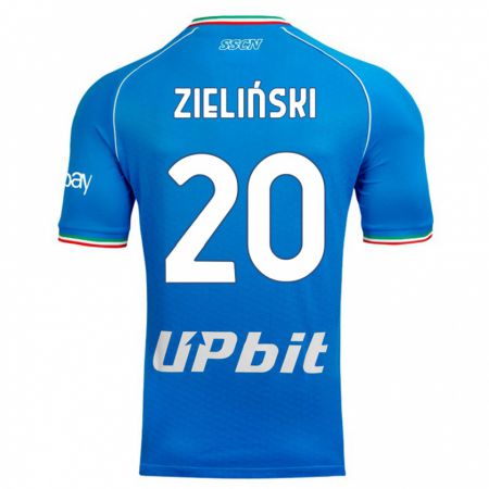 Kandiny Kinder Piotr Zielinski #20 Himmelblau Heimtrikot Trikot 2023/24 T-Shirt