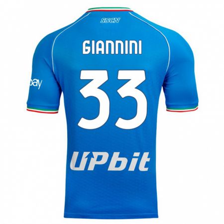 Kandiny Kinder Enrico Giannini #33 Himmelblau Heimtrikot Trikot 2023/24 T-Shirt