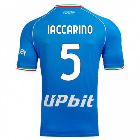 Kandiny Kinder Gennaro Iaccarino #5 Himmelblau Heimtrikot Trikot 2023/24 T-Shirt