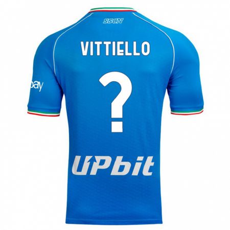 Kandiny Kinder Antonio Vittiello #0 Himmelblau Heimtrikot Trikot 2023/24 T-Shirt