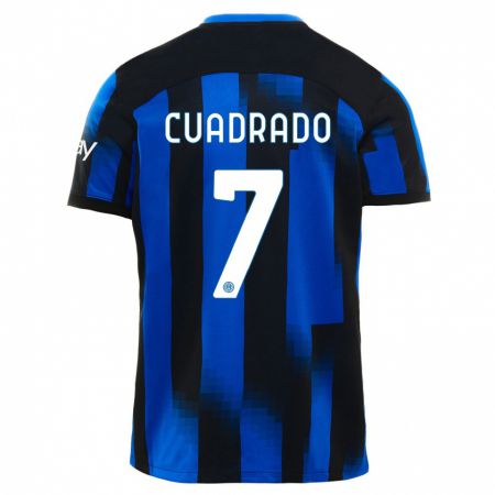 Kandiny Kinder Juan Cuadrado #7 Schwarz Blau Heimtrikot Trikot 2023/24 T-Shirt