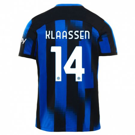 Kandiny Kinder Davy Klaassen #14 Schwarz Blau Heimtrikot Trikot 2023/24 T-Shirt