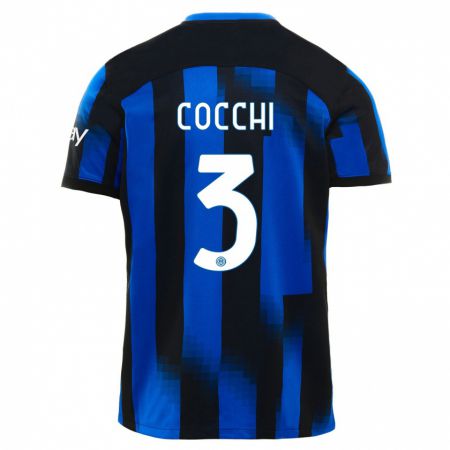Kandiny Kinder Matteo Cocchi #3 Schwarz Blau Heimtrikot Trikot 2023/24 T-Shirt