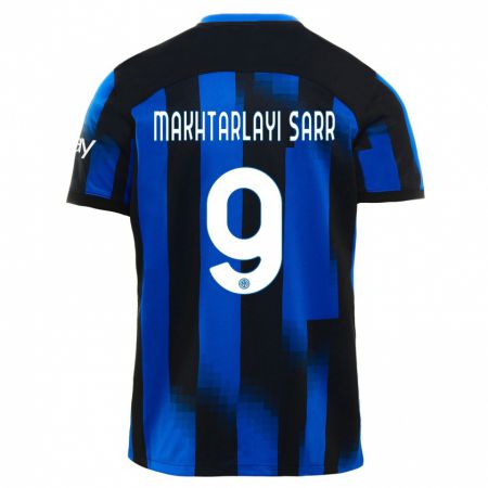Kandiny Kinder Amadou Makhtarlayi Sarr #9 Schwarz Blau Heimtrikot Trikot 2023/24 T-Shirt