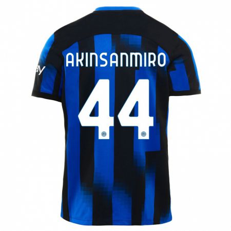 Kandiny Kinder Ebenezer Akinsanmiro #44 Schwarz Blau Heimtrikot Trikot 2023/24 T-Shirt