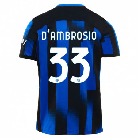 Kandiny Kinder Danilo D'ambrosio #33 Schwarz Blau Heimtrikot Trikot 2023/24 T-Shirt