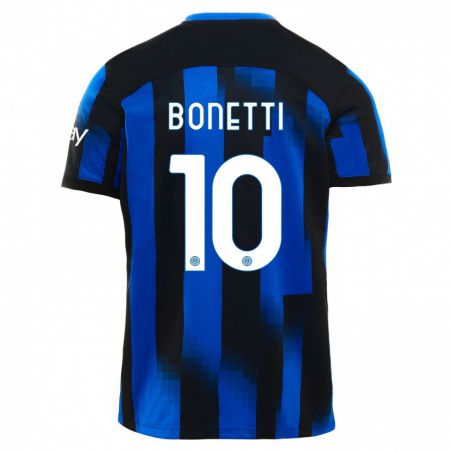 Kandiny Kinder Tatiana Bonetti #10 Schwarz Blau Heimtrikot Trikot 2023/24 T-Shirt