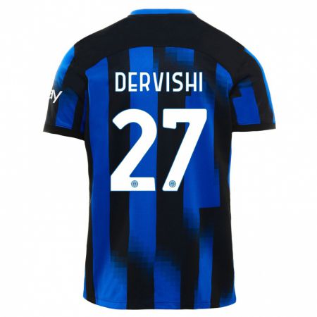 Kandiny Kinder Kristian Dervishi #27 Schwarz Blau Heimtrikot Trikot 2023/24 T-Shirt