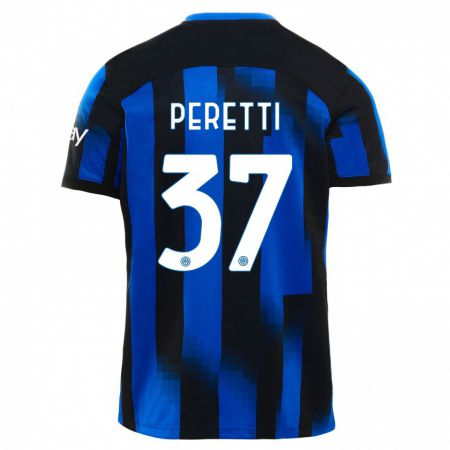Kandiny Kinder Lorenzo Peretti #37 Schwarz Blau Heimtrikot Trikot 2023/24 T-Shirt