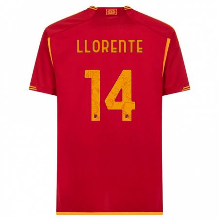 Kandiny Kinder Diego Llorente #14 Rot Heimtrikot Trikot 2023/24 T-Shirt
