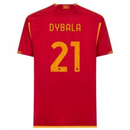Kandiny Kinder Paulo Dybala #21 Rot Heimtrikot Trikot 2023/24 T-Shirt