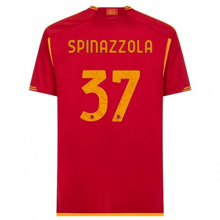 Kandiny Kinder Leonardo Spinazzola #37 Rot Heimtrikot Trikot 2023/24 T-Shirt