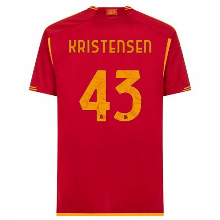 Kandiny Kinder Rasmus Kristensen #43 Rot Heimtrikot Trikot 2023/24 T-Shirt