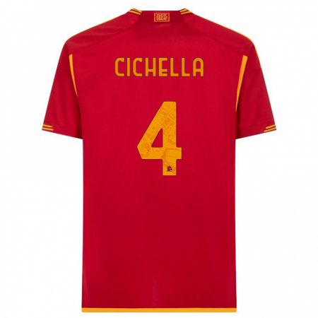 Kandiny Kinder Matteo Cichella #4 Rot Heimtrikot Trikot 2023/24 T-Shirt
