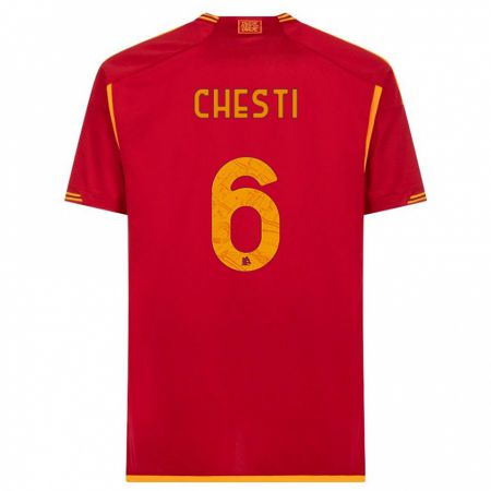 Kandiny Kinder Francesco Chesti #6 Rot Heimtrikot Trikot 2023/24 T-Shirt