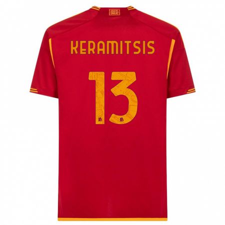 Kandiny Kinder Dimitrios Keramitsis #13 Rot Heimtrikot Trikot 2023/24 T-Shirt