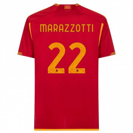 Kandiny Kinder Fabrizio Marazzotti #22 Rot Heimtrikot Trikot 2023/24 T-Shirt