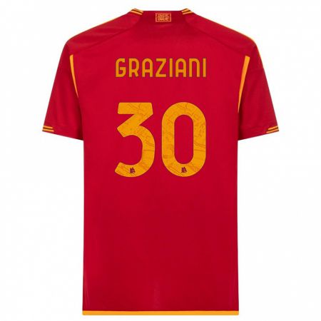Kandiny Kinder Leonardo Graziani #30 Rot Heimtrikot Trikot 2023/24 T-Shirt