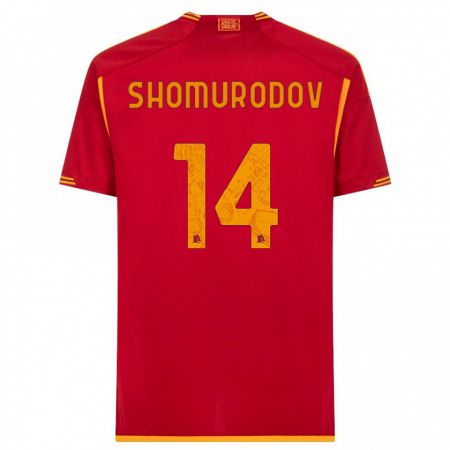 Kandiny Kinder Eldor Shomurodov #14 Rot Heimtrikot Trikot 2023/24 T-Shirt