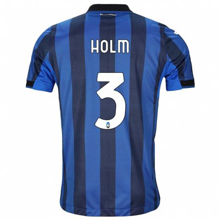 Kandiny Kinder Emil Holm #3 Schwarz Blau Heimtrikot Trikot 2023/24 T-Shirt