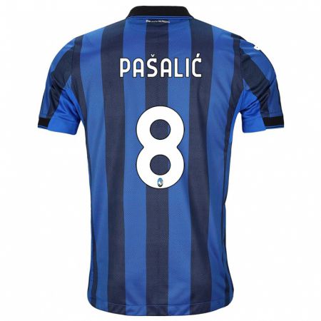 Kandiny Kinder Mario Pasalic #8 Schwarz Blau Heimtrikot Trikot 2023/24 T-Shirt