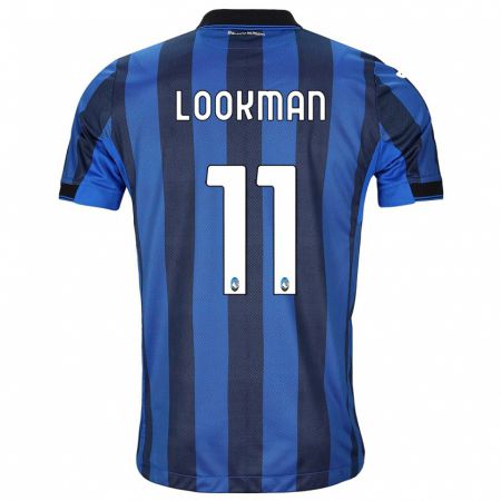 Kandiny Kinder Ademola Lookman #11 Schwarz Blau Heimtrikot Trikot 2023/24 T-Shirt