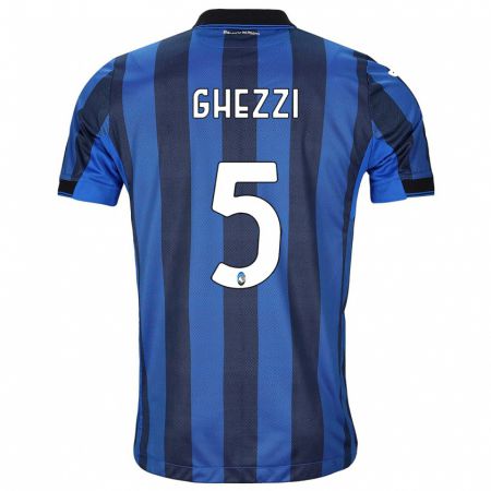 Kandiny Kinder Samuele Ghezzi #5 Schwarz Blau Heimtrikot Trikot 2023/24 T-Shirt