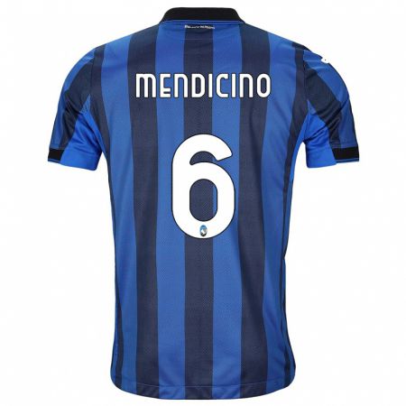 Kandiny Kinder Leonardo Mendicino #6 Schwarz Blau Heimtrikot Trikot 2023/24 T-Shirt