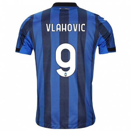 Kandiny Kinder Vanja Vlahovic #9 Schwarz Blau Heimtrikot Trikot 2023/24 T-Shirt
