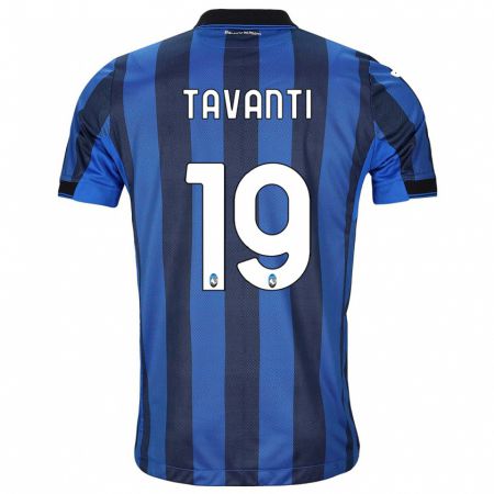 Kandiny Kinder Mattia Tavanti #19 Schwarz Blau Heimtrikot Trikot 2023/24 T-Shirt