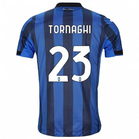 Kandiny Kinder Pietro Tornaghi #23 Schwarz Blau Heimtrikot Trikot 2023/24 T-Shirt