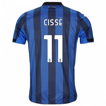 Kandiny Kinder Moustapha Cissé #11 Schwarz Blau Heimtrikot Trikot 2023/24 T-Shirt