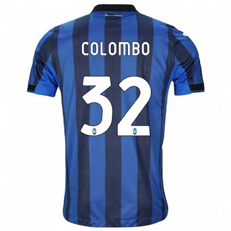 Kandiny Kinder Matteo Colombo #32 Schwarz Blau Heimtrikot Trikot 2023/24 T-Shirt