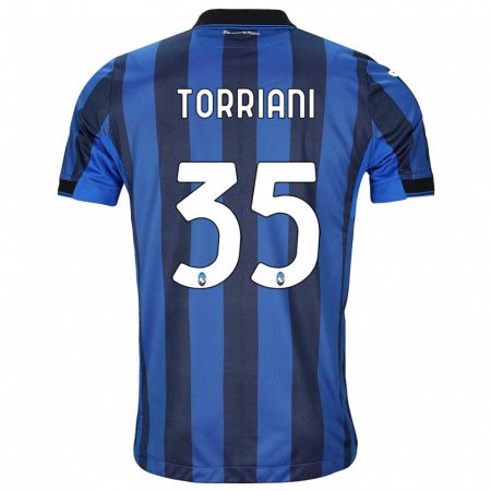 Kandiny Kinder Andrea Torriani #35 Schwarz Blau Heimtrikot Trikot 2023/24 T-Shirt
