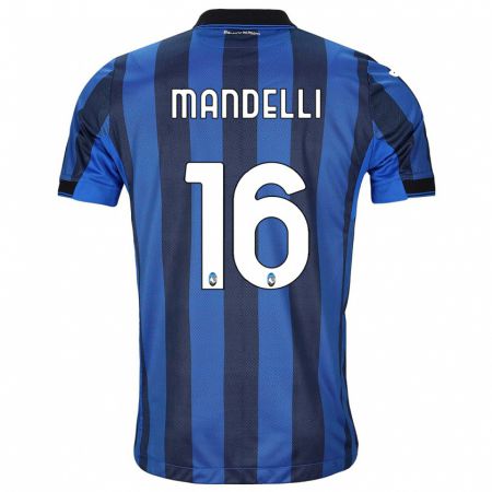Kandiny Kinder Giulia Mandelli #16 Schwarz Blau Heimtrikot Trikot 2023/24 T-Shirt