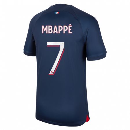 Kandiny Kinder Kylian Mbappé #7 Blau Rot Heimtrikot Trikot 2023/24 T-Shirt
