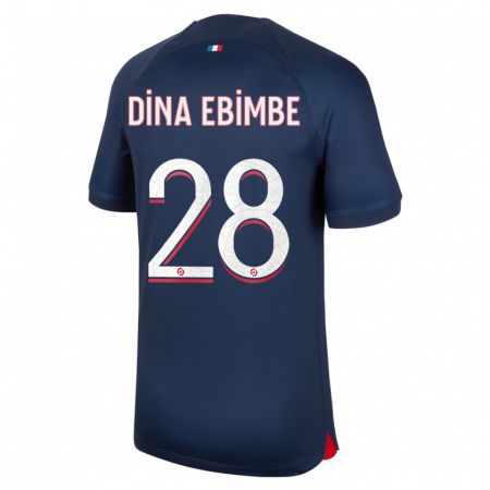 Kandiny Kinder Eric Junior Dina Ebimbe #28 Blau Rot Heimtrikot Trikot 2023/24 T-Shirt