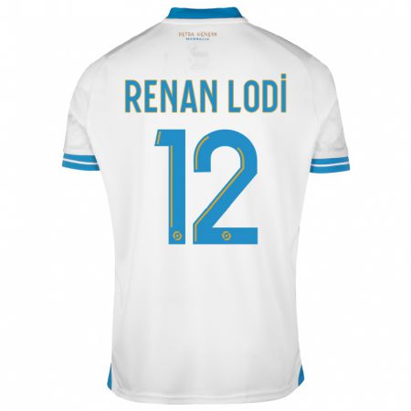 Kandiny Kinder Renan Lodi #12 Weiß Heimtrikot Trikot 2023/24 T-Shirt