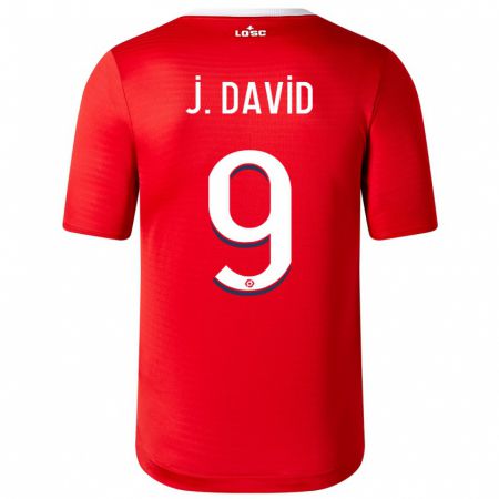 Kandiny Kinder Jonathan David #9 Rot Heimtrikot Trikot 2023/24 T-Shirt