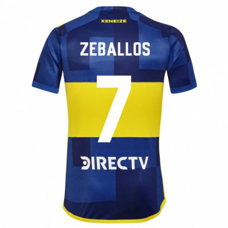 Kandiny Kinder Exequiel Zeballos #7 Dunkelblau Gelb Heimtrikot Trikot 2023/24 T-Shirt