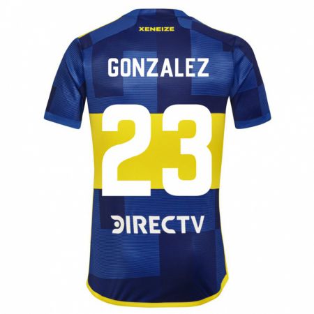 Kandiny Kinder Diego González #23 Dunkelblau Gelb Heimtrikot Trikot 2023/24 T-Shirt