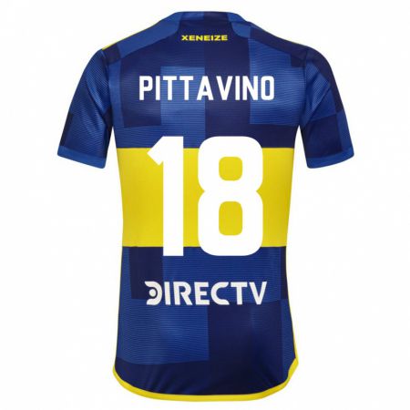Kandiny Kinder Rodrigo Pittavino #18 Dunkelblau Gelb Heimtrikot Trikot 2023/24 T-Shirt