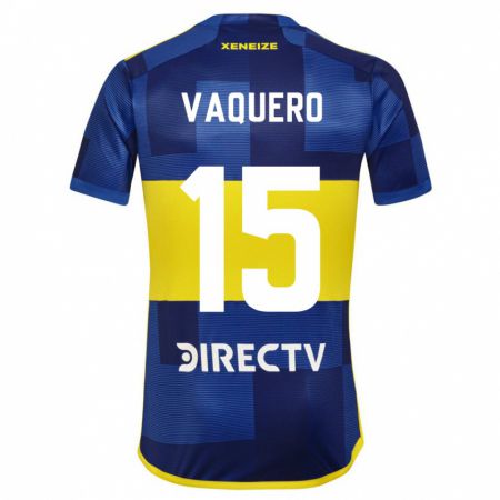 Kandiny Kinder Iván Vaquero #15 Dunkelblau Gelb Heimtrikot Trikot 2023/24 T-Shirt