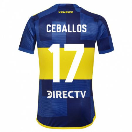 Kandiny Kinder Julián Ceballos #17 Dunkelblau Gelb Heimtrikot Trikot 2023/24 T-Shirt