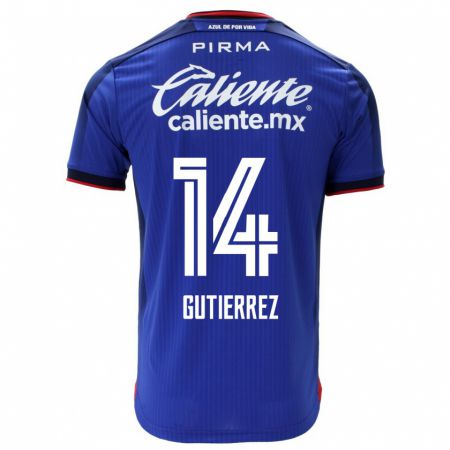 Kandiny Kinder Alexis Gutiérrez #14 Blau Heimtrikot Trikot 2023/24 T-Shirt