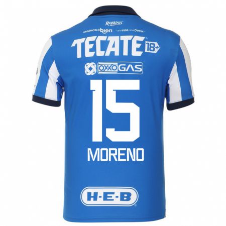 Kandiny Kinder Héctor Moreno #15 Blau Weiss Heimtrikot Trikot 2023/24 T-Shirt