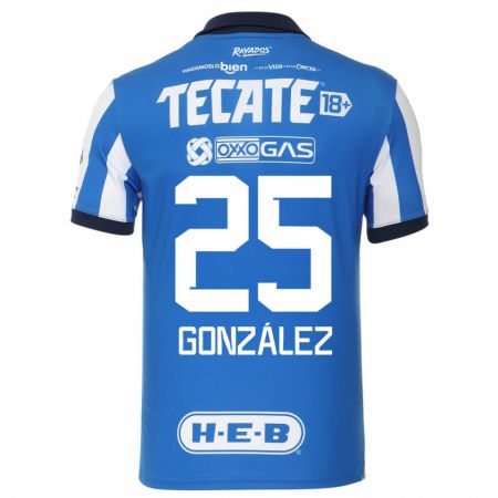 Kandiny Kinder Jonathan González #25 Blau Weiss Heimtrikot Trikot 2023/24 T-Shirt