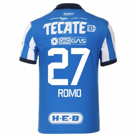 Kandiny Kinder Luis Romo #27 Blau Weiss Heimtrikot Trikot 2023/24 T-Shirt