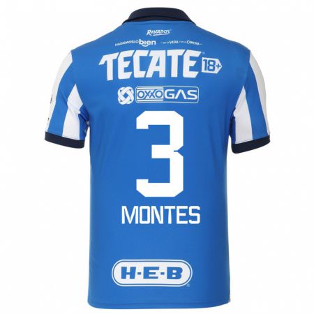 Kandiny Kinder Cesar Montes #3 Blau Weiss Heimtrikot Trikot 2023/24 T-Shirt